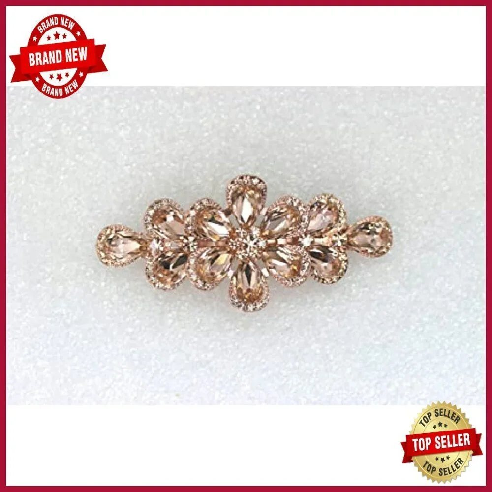 Rhinestone Crystal Floral Hair Barrette Clip 3